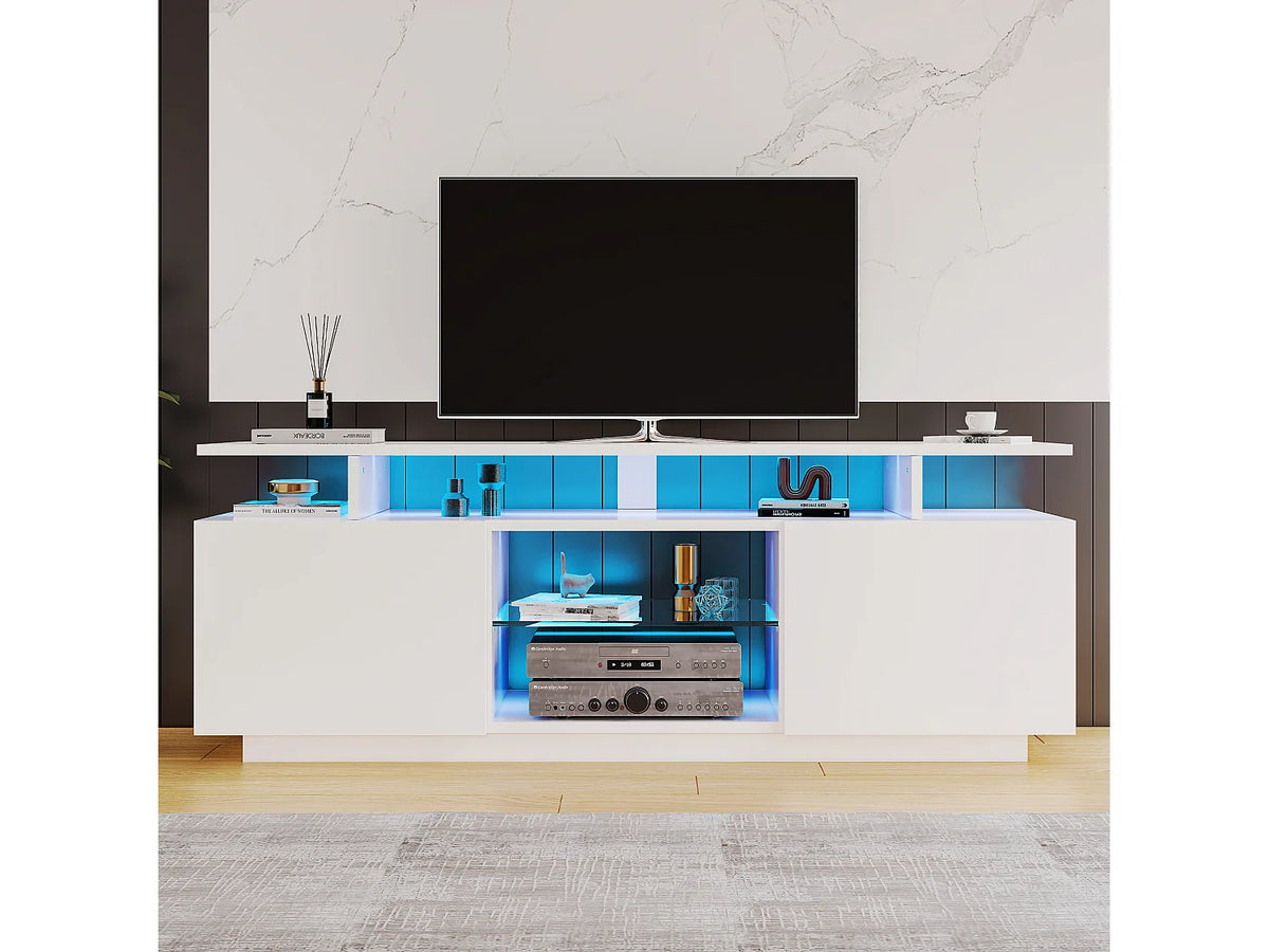 Meuble TV en Bois Blanc 140 cm - HAUSS SPOLE
