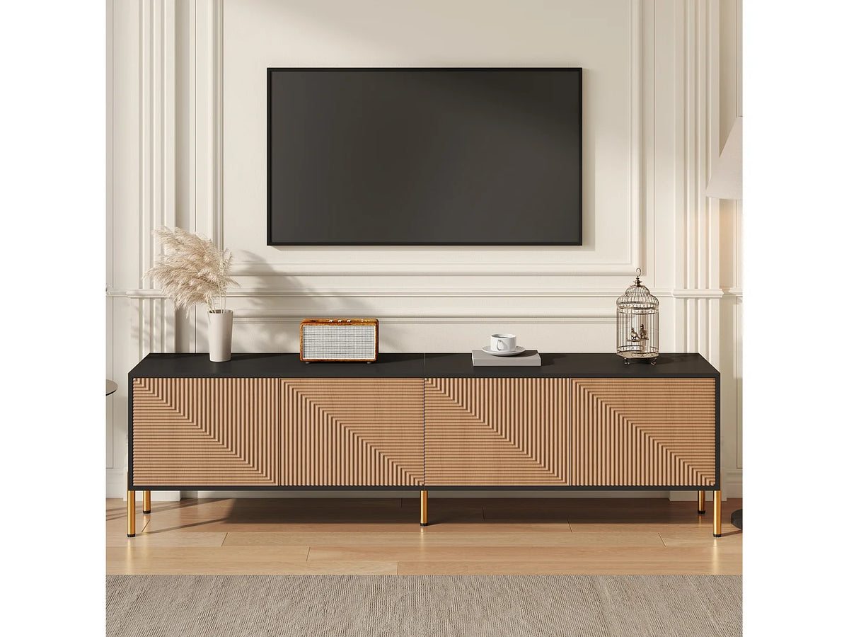 Meuble TV en Bois Noir 179 cm - MODERNLUXE vue 3