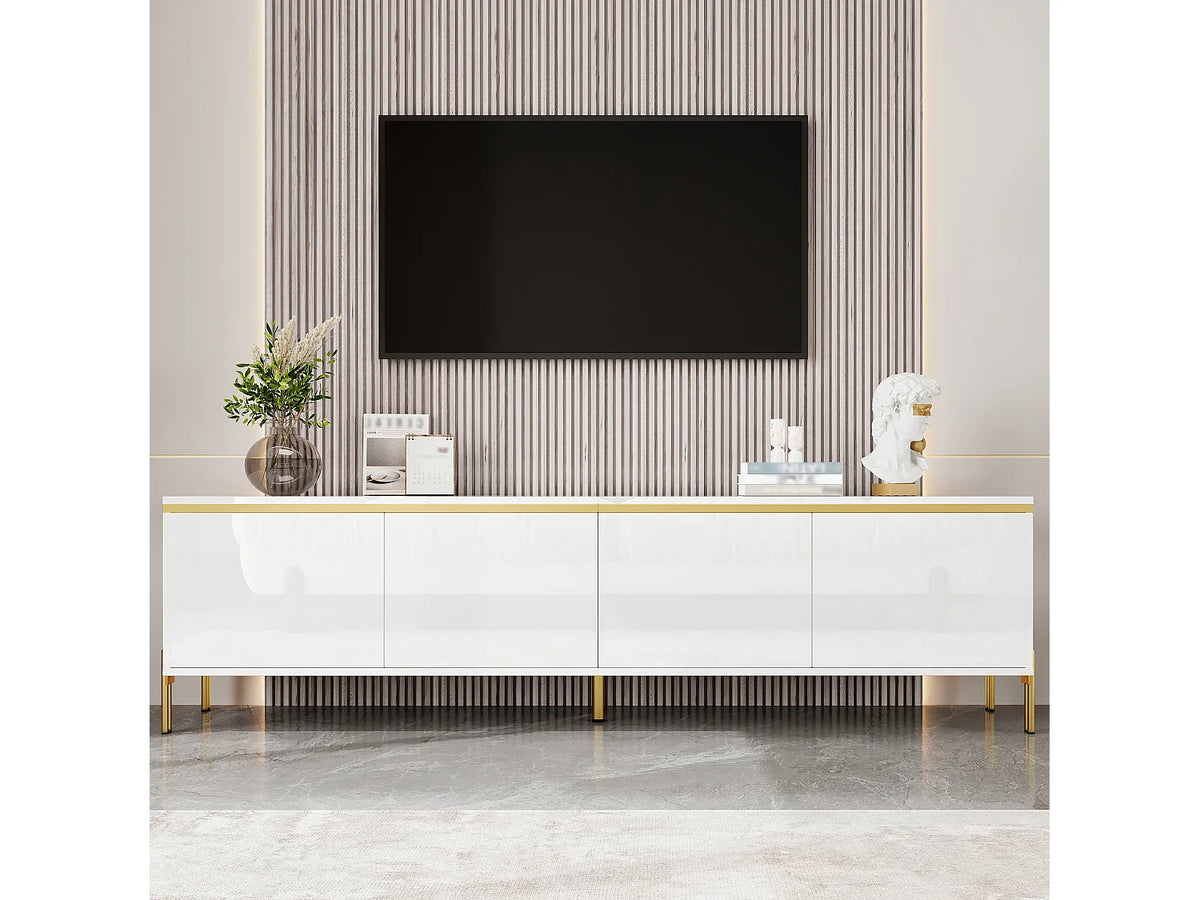 Meuble TV en Bois Blanc 170 cm - MODERNLUXE vue 2
