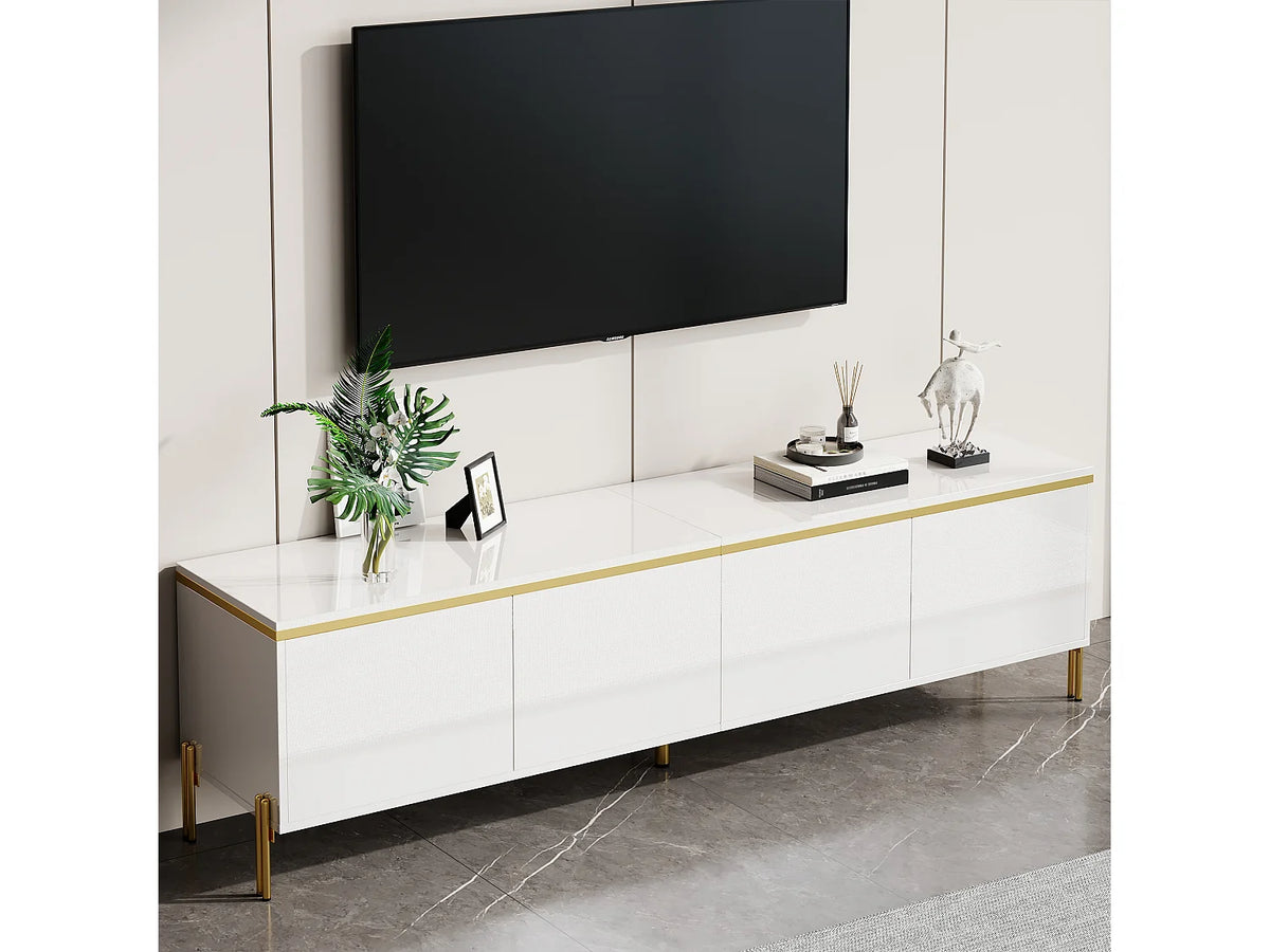 Meuble TV en Bois Blanc 170 cm - MODERNLUXE vue 5