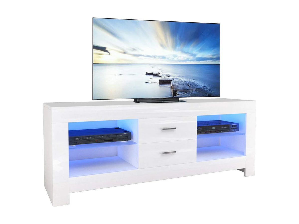 Meuble TV en Bois Blanc 130 cm - DRIPEX vue 2