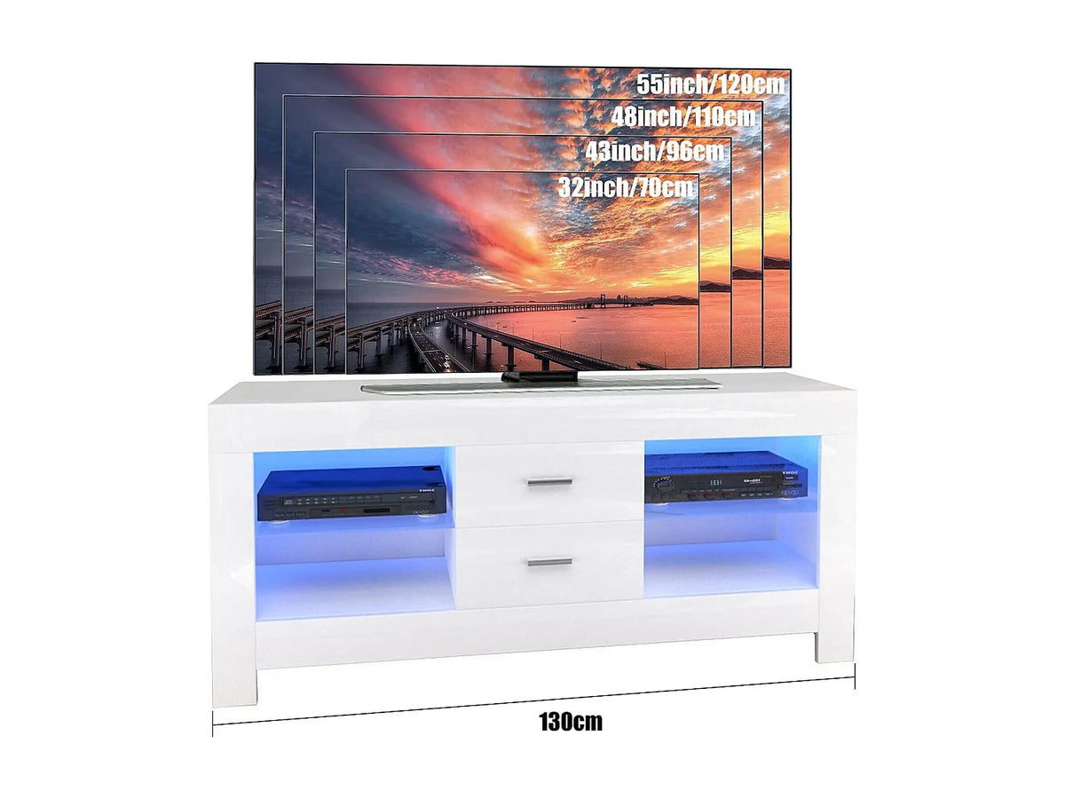 Meuble TV en Bois Blanc 130 cm - DRIPEX vue 5