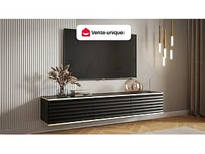 Meuble TV en Bois Noir - ALESAR vue 2