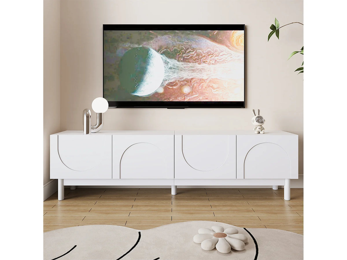 Meuble TV en Bois Blanc 169 cm - MERAX