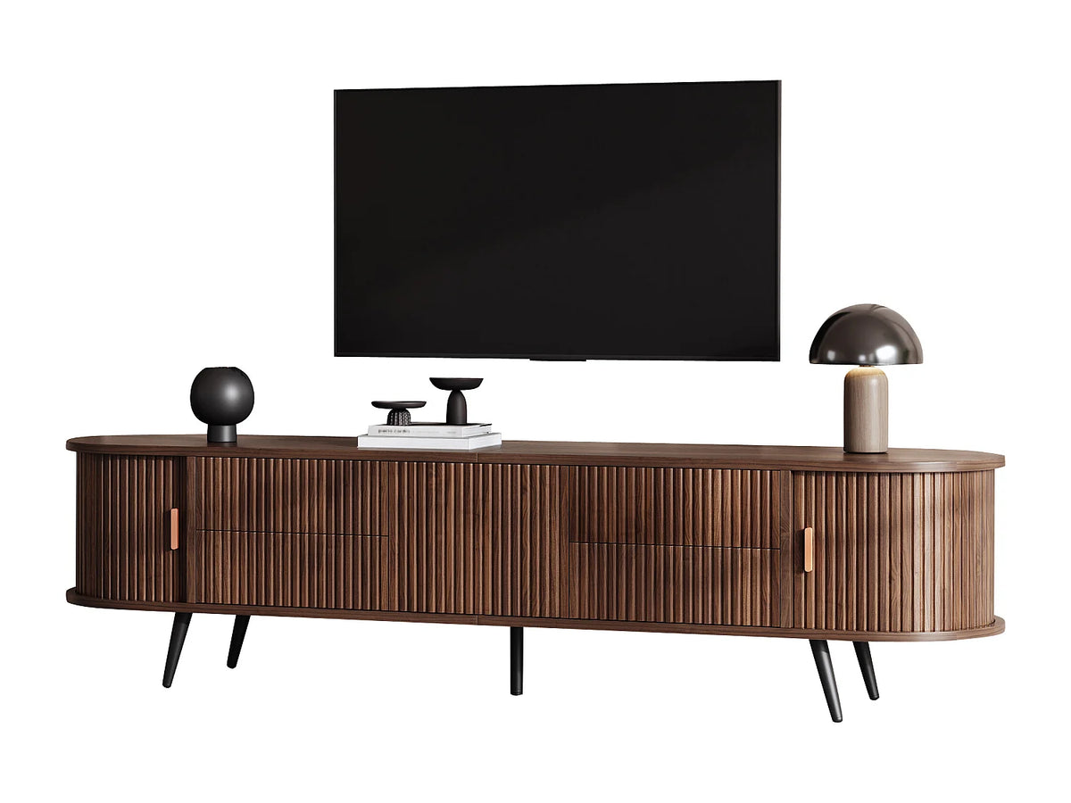 Meuble TV Effet Noyer 180 cm 2 Portes - MODERNLUXE vue 6
