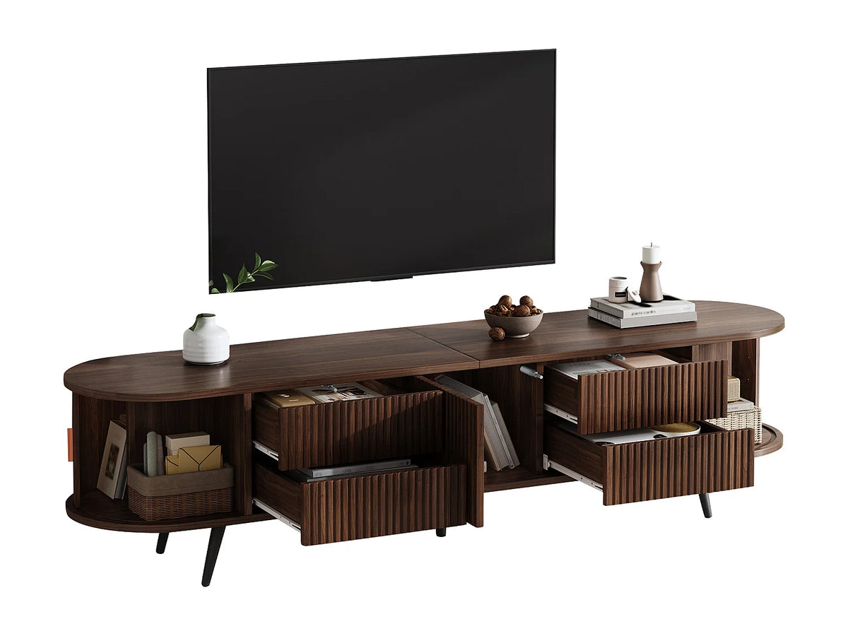 Meuble TV Effet Noyer 180 cm 2 Portes - MODERNLUXE vue 7