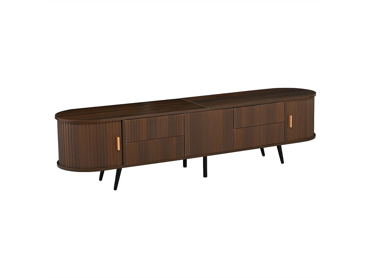 Meuble TV Effet Noyer 180 cm 2 Portes - MODERNLUXE vue 8
