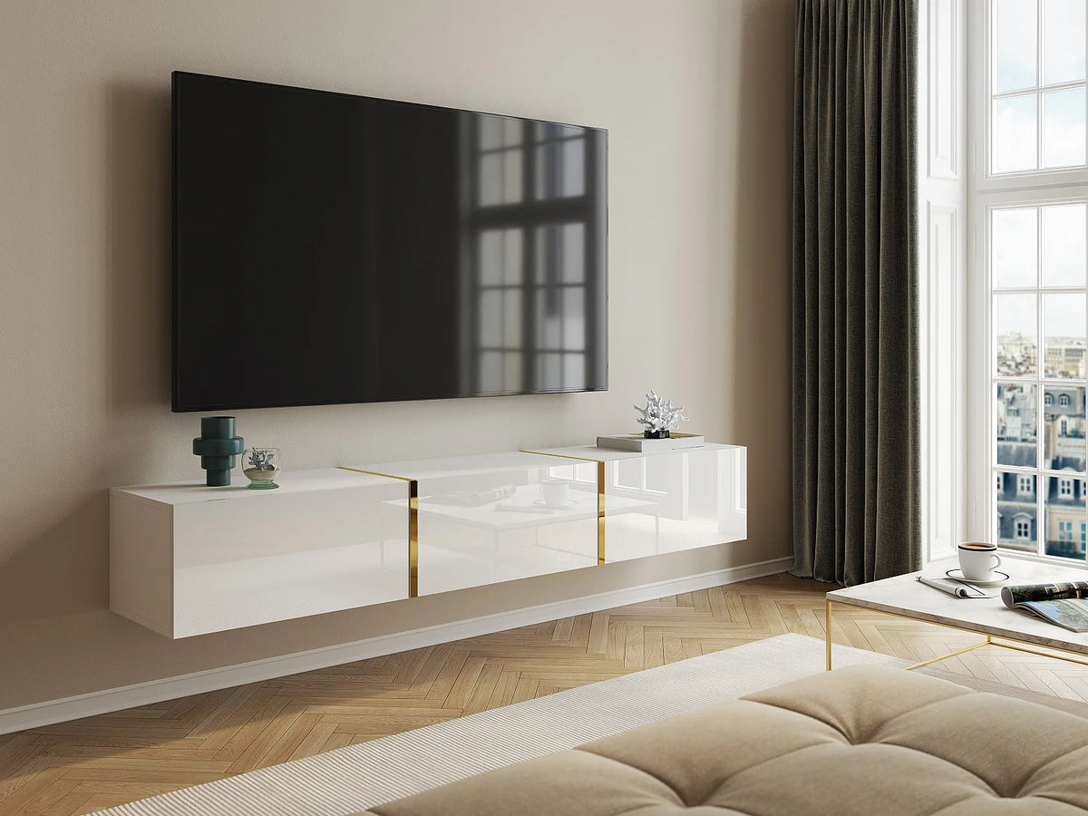 Meuble TV Suspendu Blanc - MARZIALO