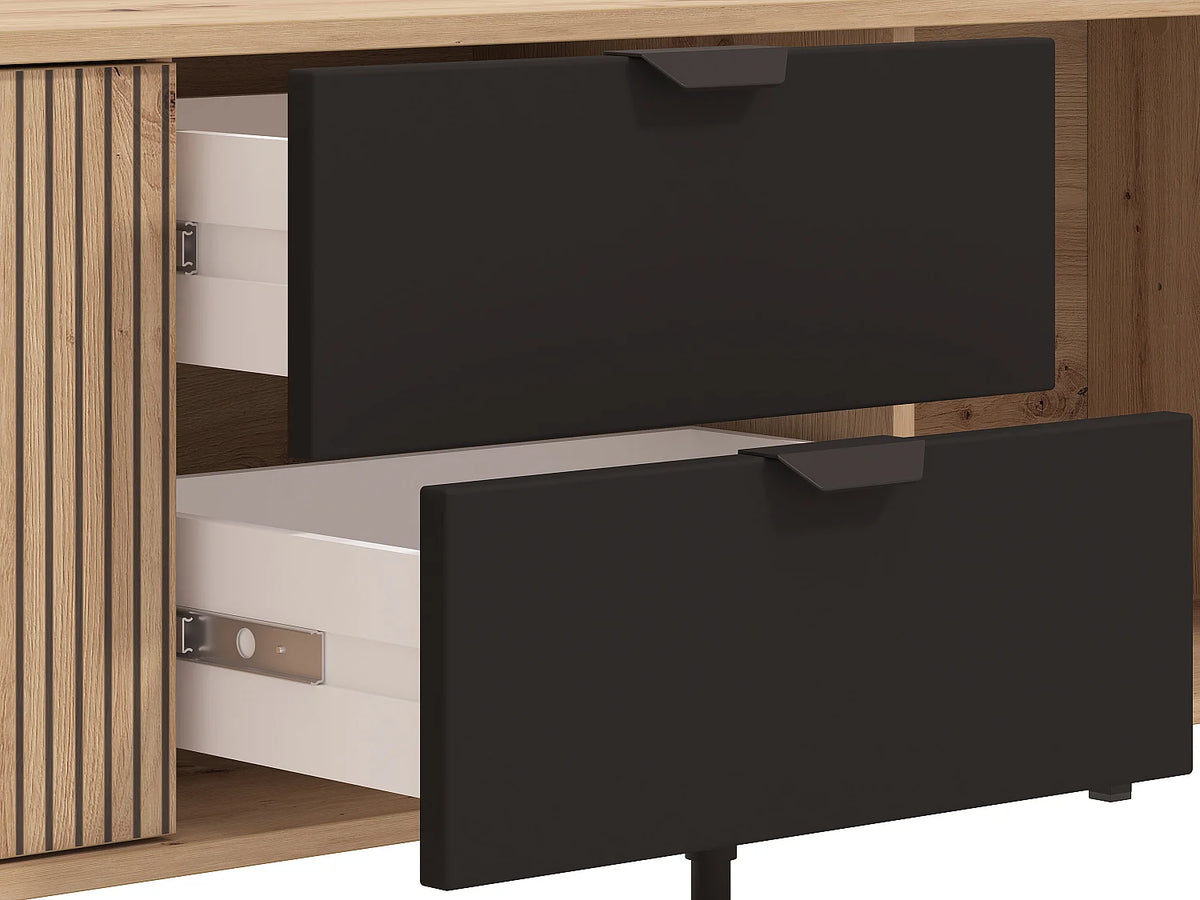 Meuble TV en Bois Noir - MERELA vue 5