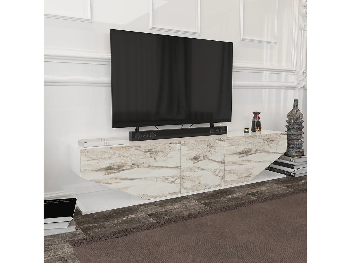 Meuble TV en Bois Blanc - DECOROTIKA FR vue 4