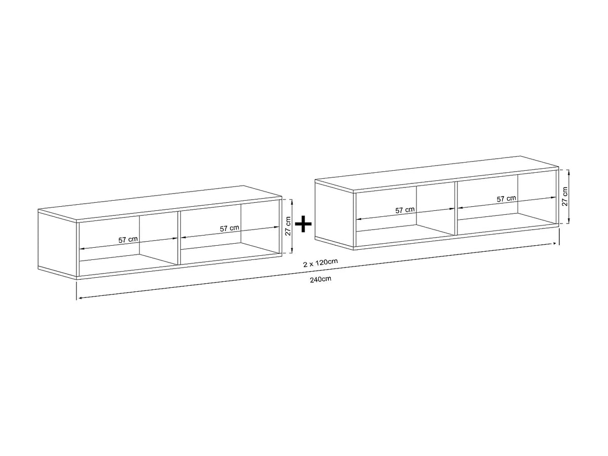 Meuble TV Suspendu en Bois 240 cm - ENJOY vue 7
