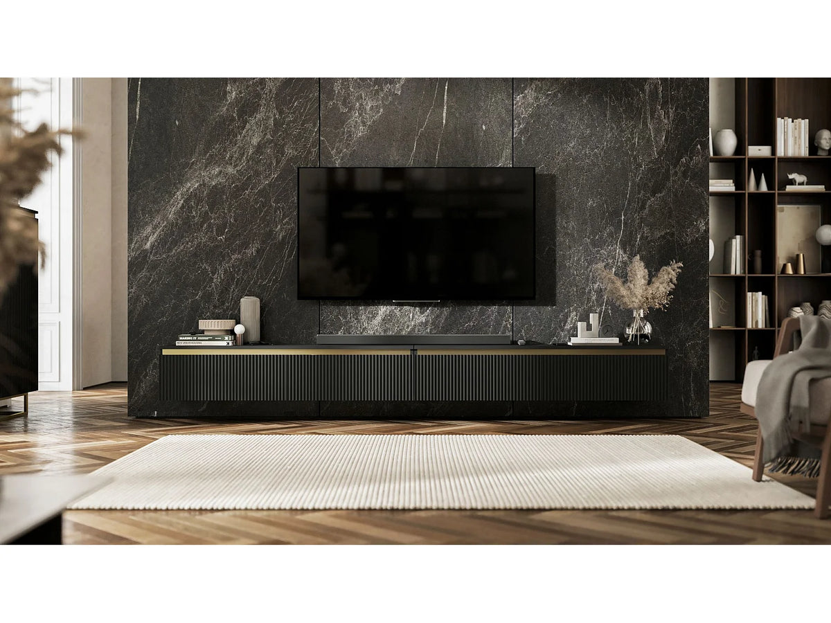 Meuble TV en Bois Noir - SELENE vue 4