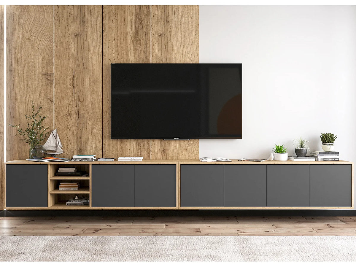 Meuble TV Suspendu Moderne - APOLLO vue 3