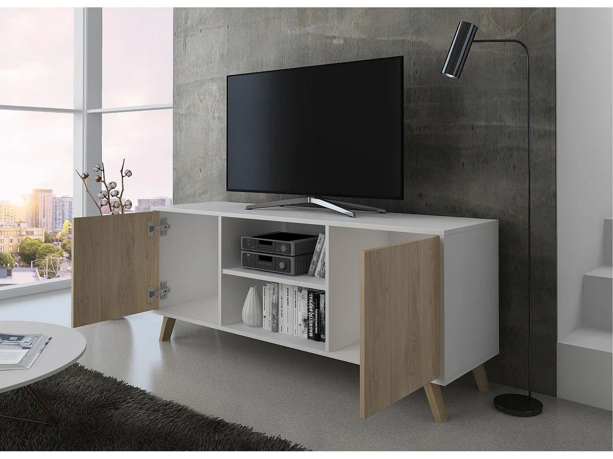 Meuble TV Effet Chêne Blanc - WIND vue 3