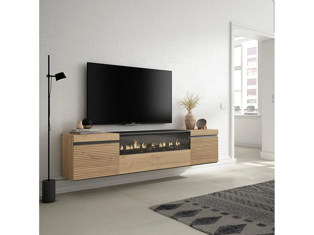 Meuble TV Suspendu avec LED 203 cm - SKRAUT HOME