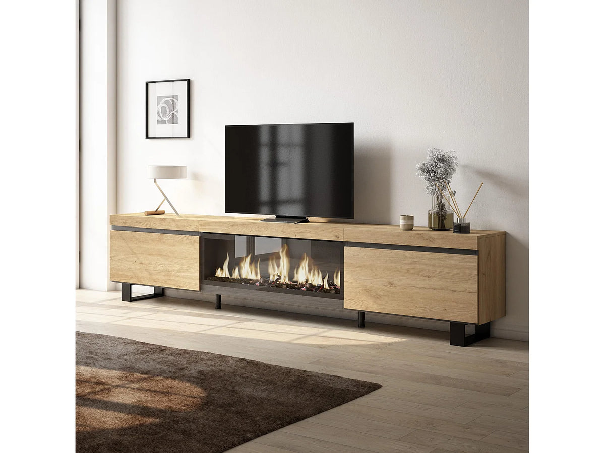Meuble TV Effet Chêne Design 267 cm - SKRAUT HOME vue 2