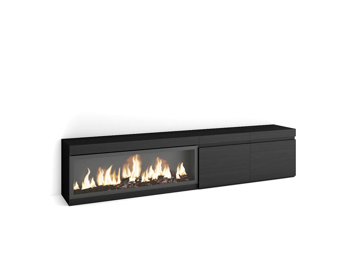 Meuble TV en Bois Noir 208 cm - SKRAUT HOME