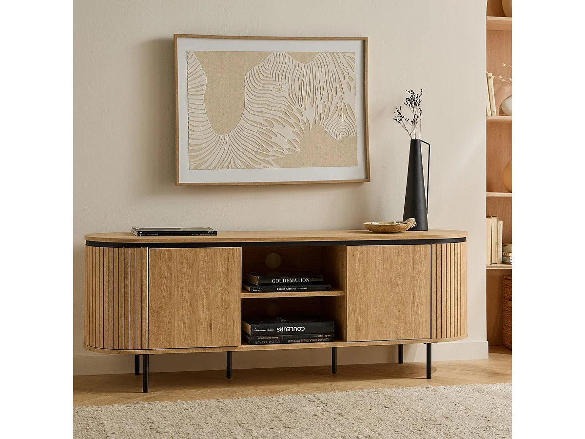 Meuble TV en Bois 150 cm - MALAGA vue 3