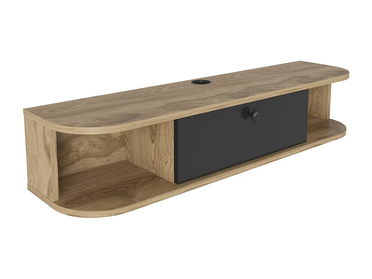 Meuble TV en Bois Noir 120 cm - DECOROTIKA FR vue 6