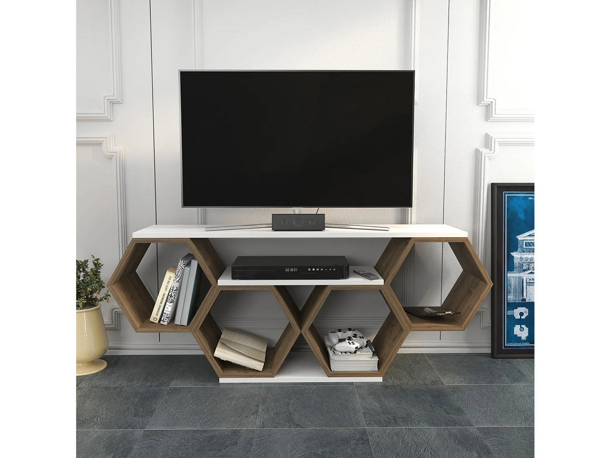 Meuble TV Blanc 120 cm - DECOROTIKA FR
