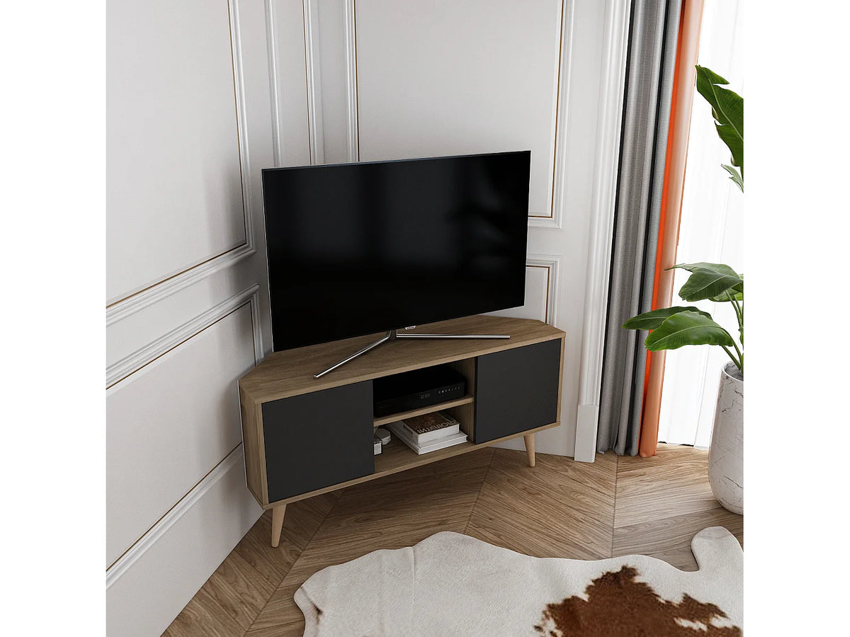 Meuble TV d'Angle Noir - DECOROTIKA FR vue 2