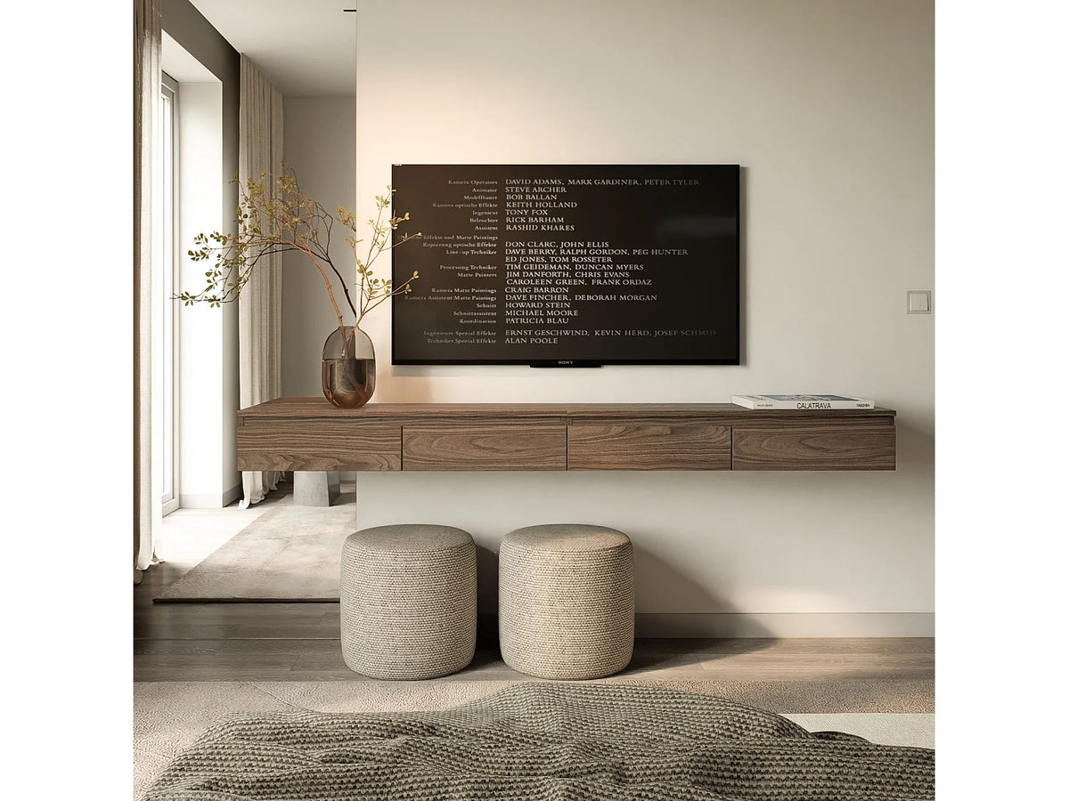 Meuble TV Effet Noyer 200 cm - BEMMI