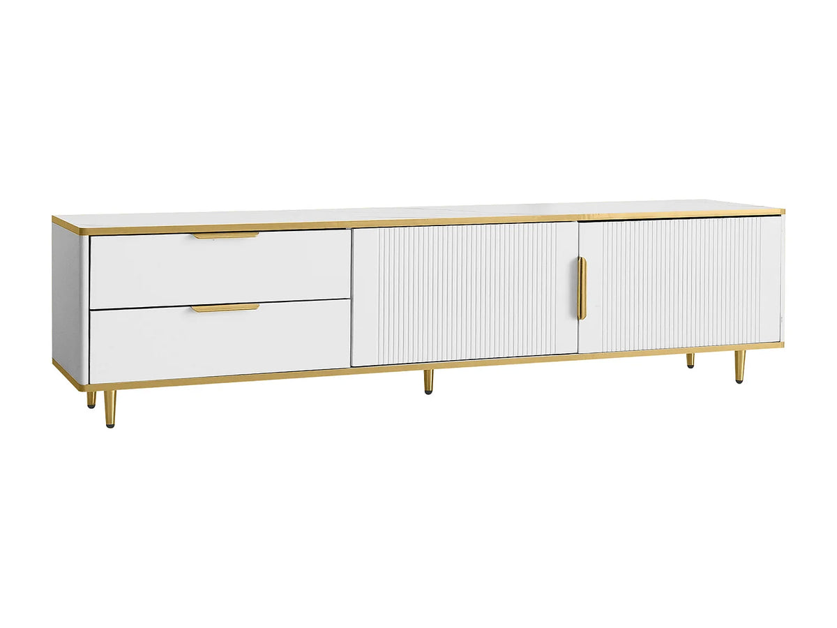 Meuble TV en Bois Blanc 170 cm 2 Portes - HAUSS SPOLE vue 5