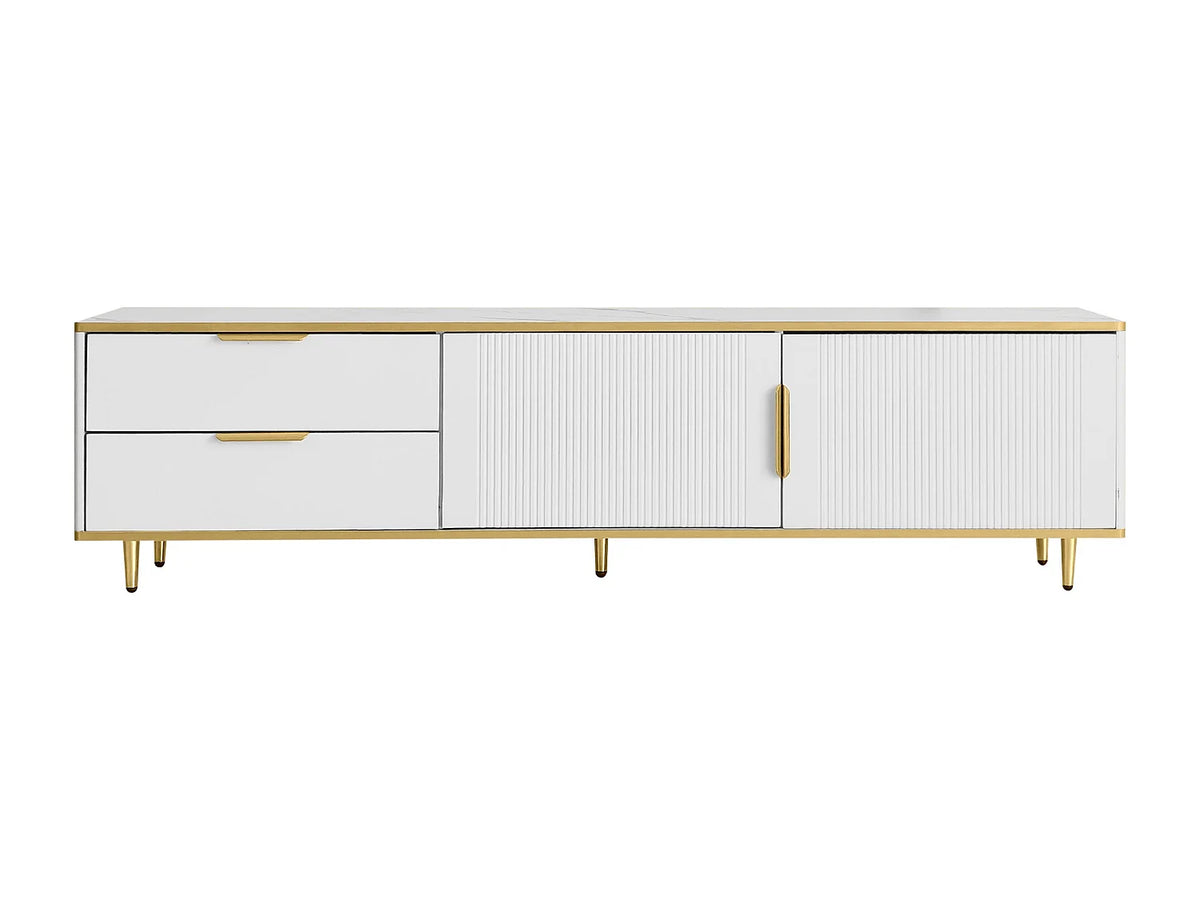 Meuble TV en Bois Blanc 170 cm 2 Portes - HAUSS SPOLE vue 7