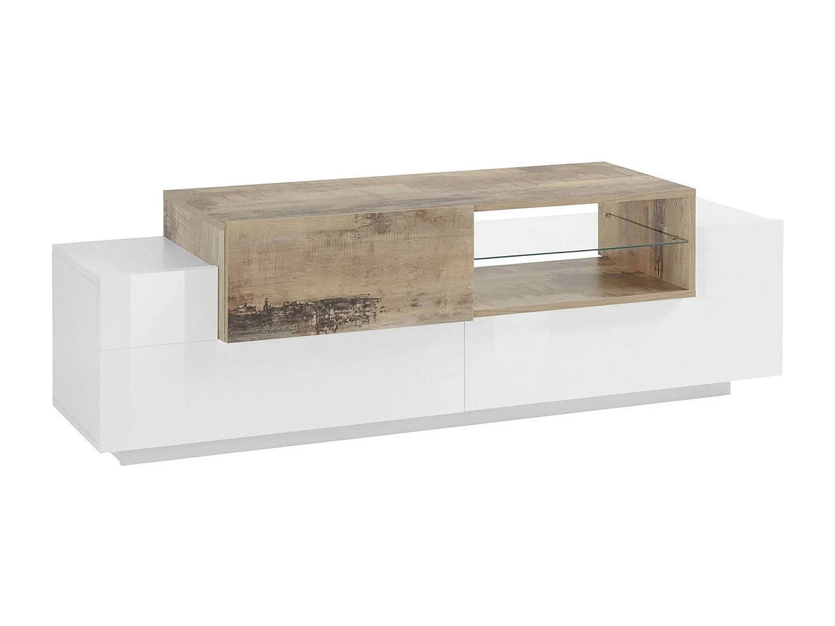 Meuble TV en Bois Blanc 160 cm - DMORA vue 2