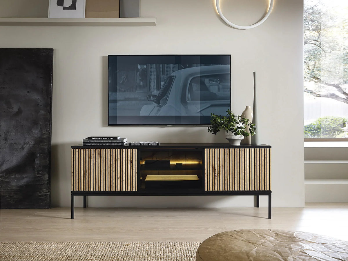 Meuble TV en Bois Noir - EMPORIUS