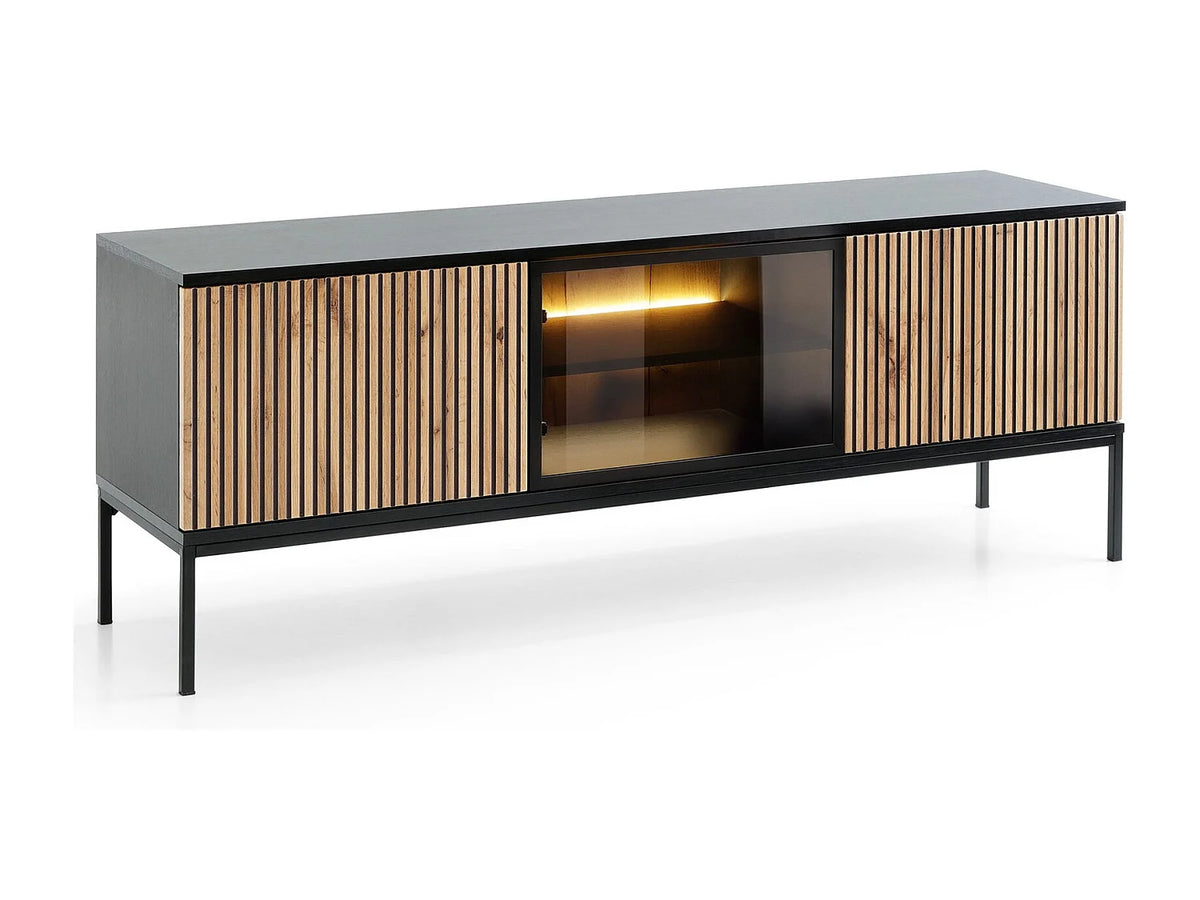 Meuble TV en Bois Noir - EMPORIUS vue 2