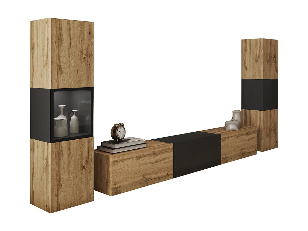 Meuble TV Suspendu Noir 240 cm - LAUREN MEBLE BE