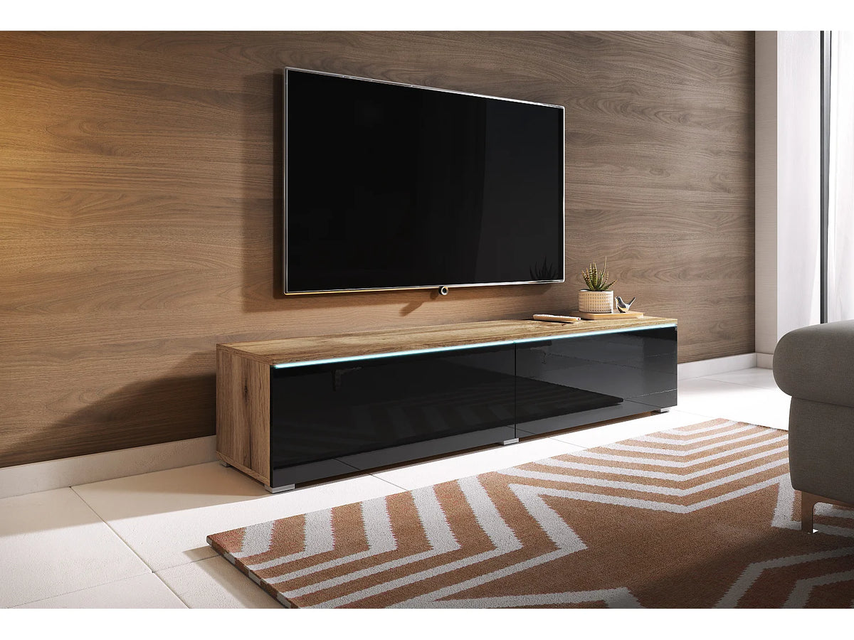 Meuble TV Suspendu Noir 140 cm - LAUREN MEBLE BE vue 4