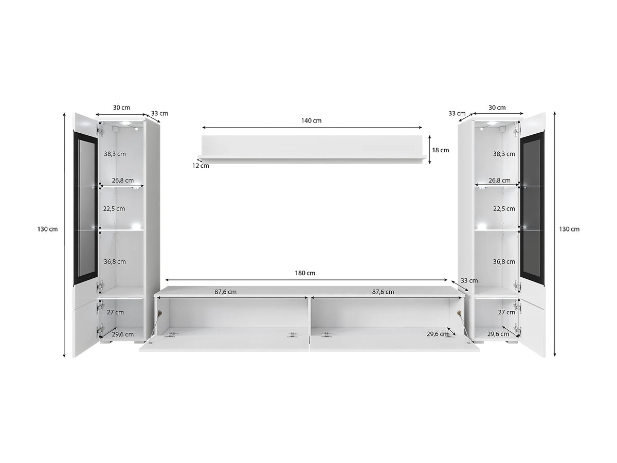 Meuble TV Suspendu avec LED - LAUREN MEBLE BE vue 7