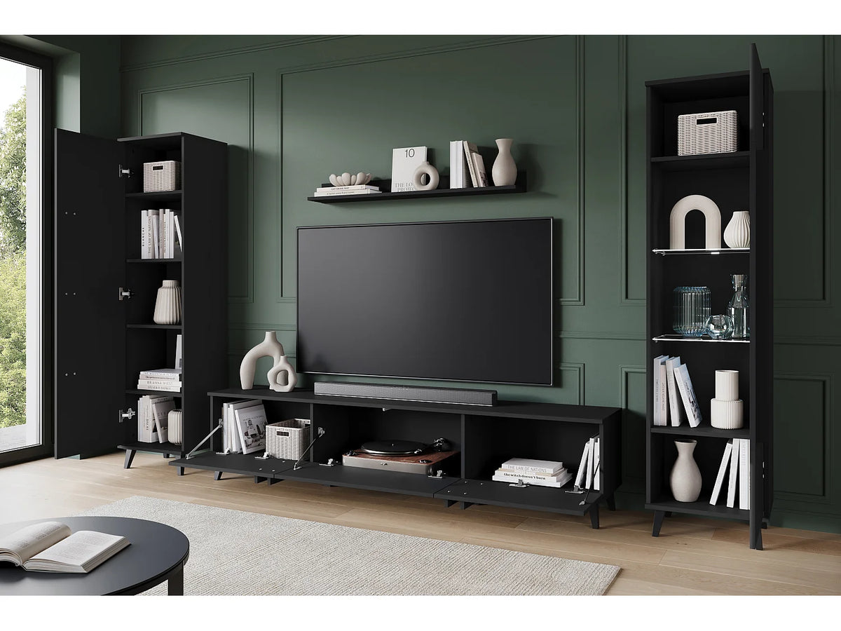 Meuble TV en Bois Noir 260 cm - LAUREN MEBLE BE vue 3