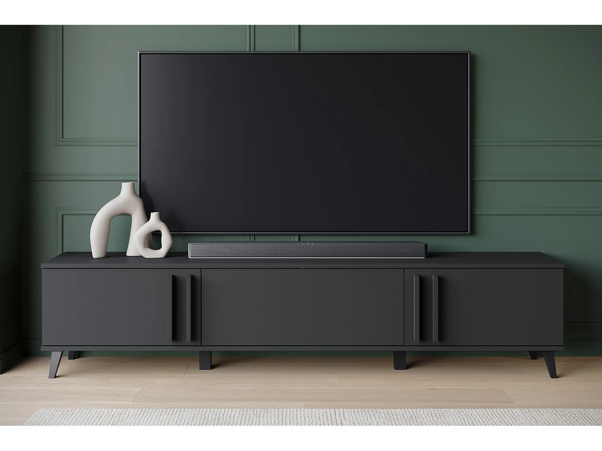 Meuble TV en Bois Noir - LAUREN MEBLE BE vue 4
