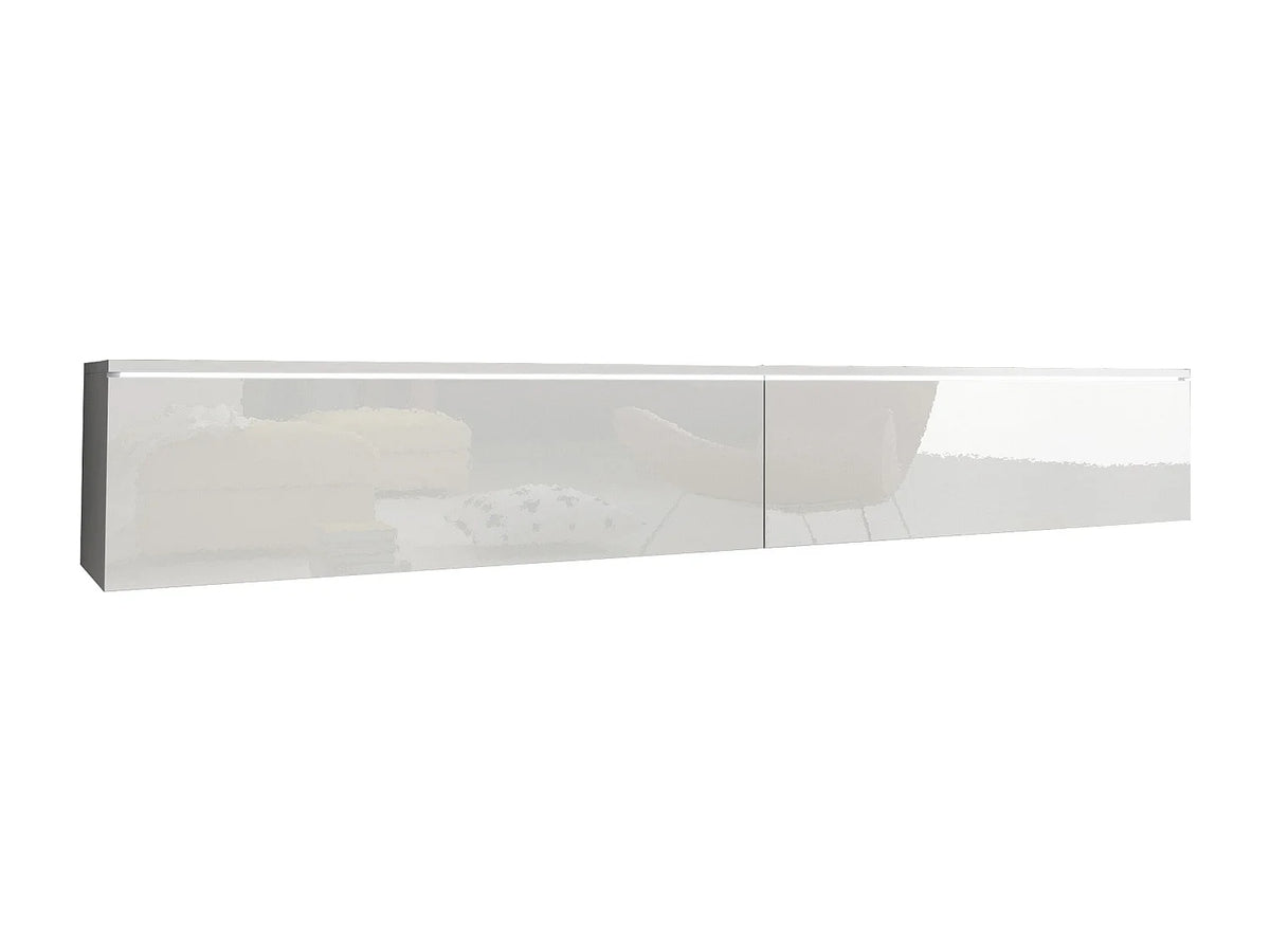 Meuble TV en Bois Blanc 180 cm 2 Portes - LAUREN MEBLE BE