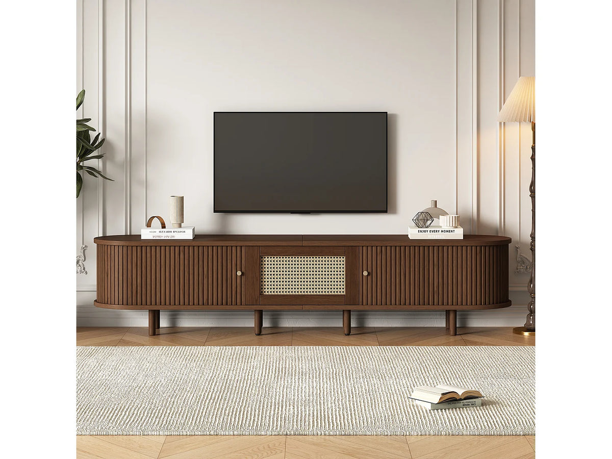 Meuble TV Bas en Bois 180 cm 2 Portes - MODERNLUXE vue 4
