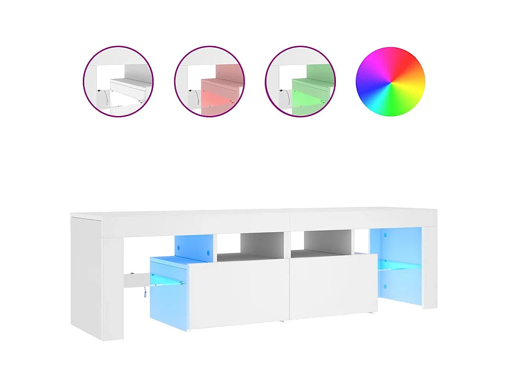 Meuble TV en Bois Blanc 140 cm - VIDAXL vue 3