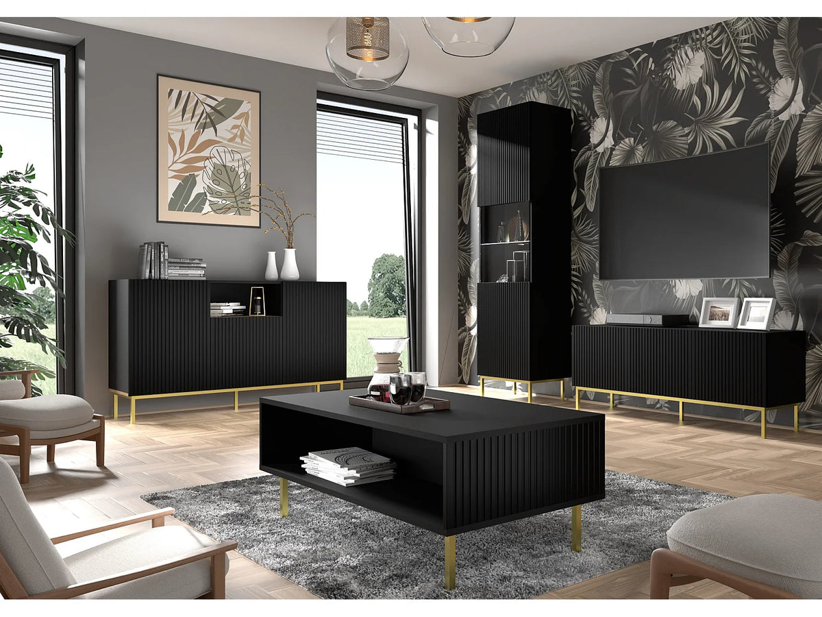 Meuble TV en Bois Noir - FURNLUX vue 4