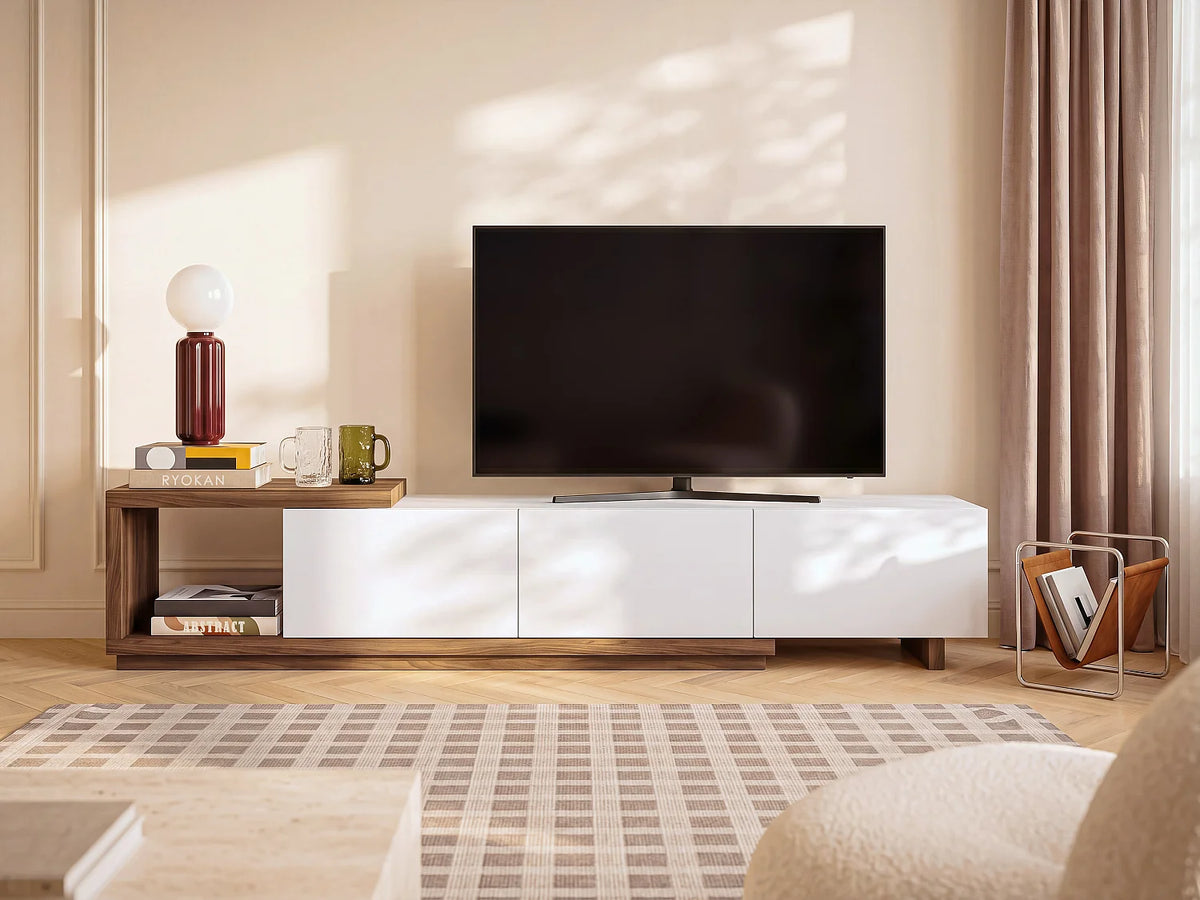 Meuble TV en Bois Blanc - DUKIAN