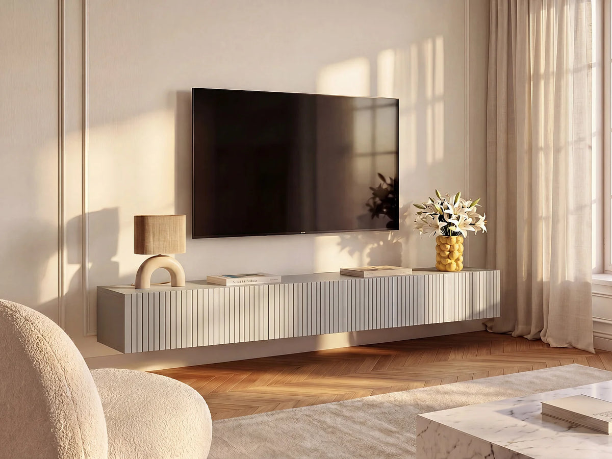 Meuble TV Suspendu en Bois - DANTAY