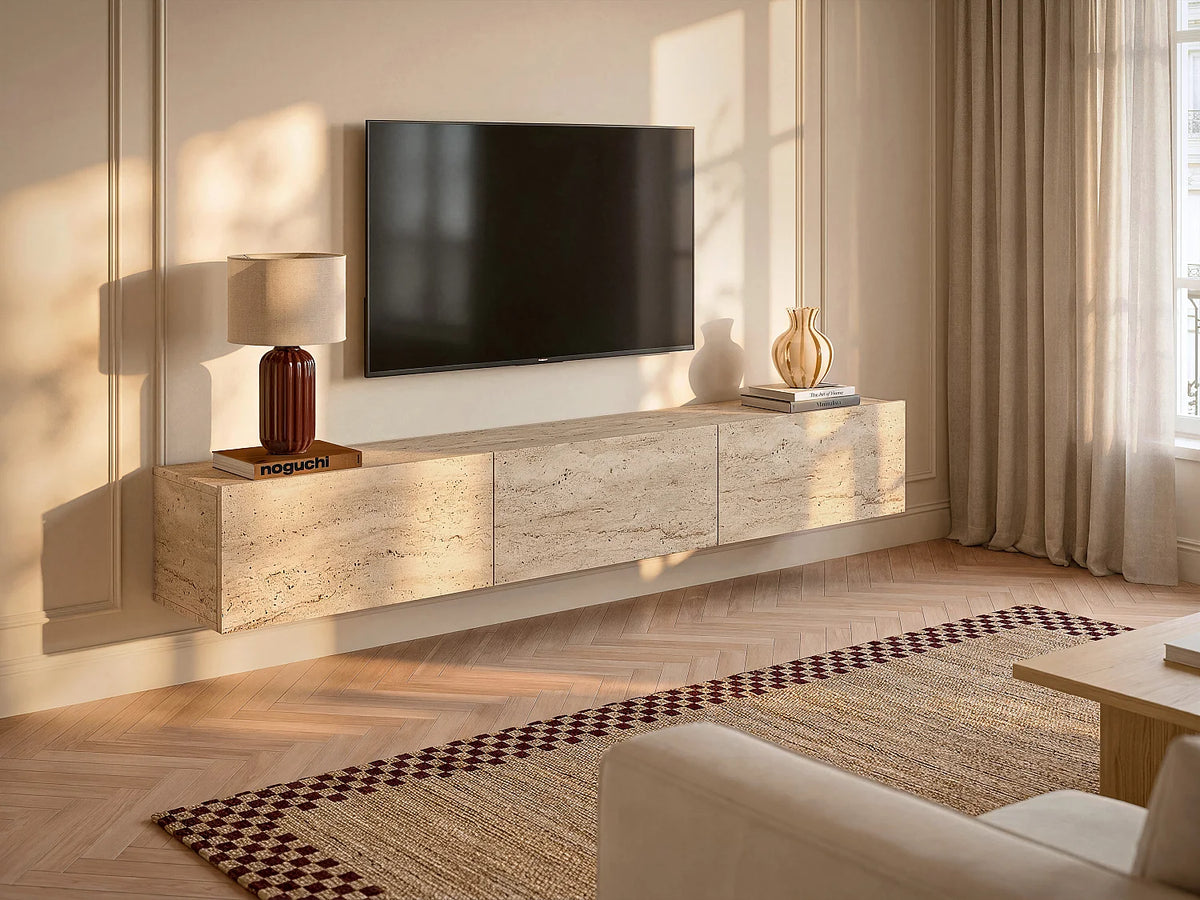 Meuble TV Suspendu en Bois - VIKILA