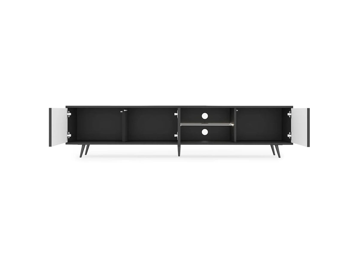 Meuble TV en Bois Noir - BELLO vue 3