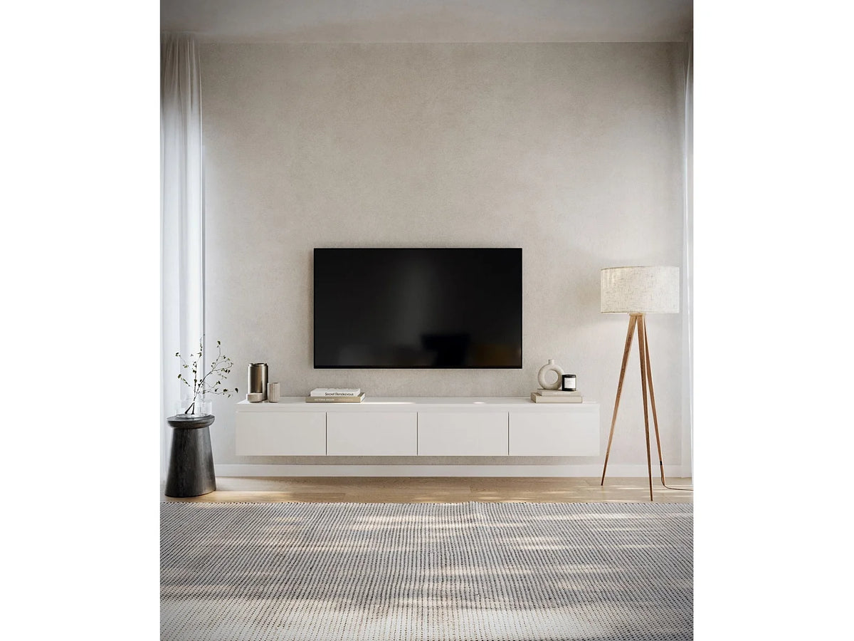 Meuble TV en Bois Blanc 200 cm - BEMMI
