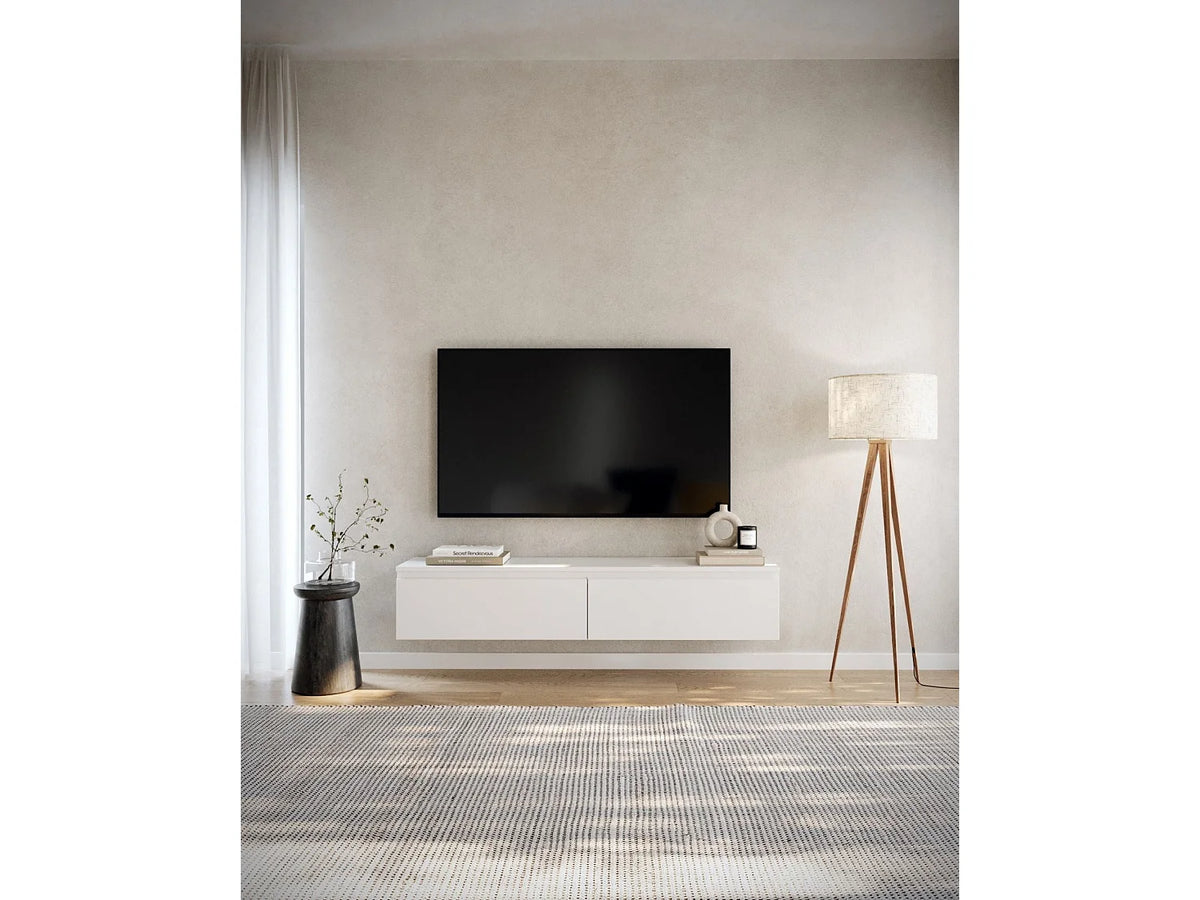 Meuble TV en Bois Blanc 150 cm - BEMMI