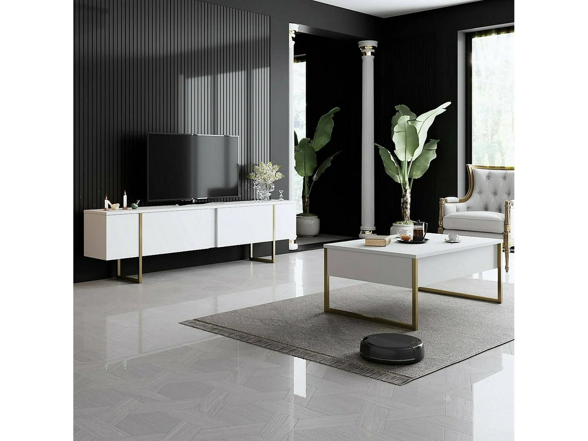 Meuble TV en Bois Blanc - DMORA vue 5