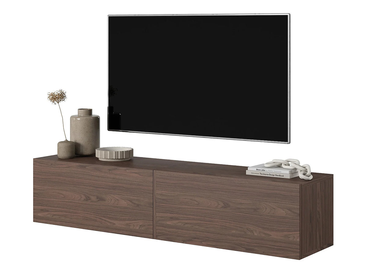 Meuble TV Effet Noyer Marron - BISIRA vue 4