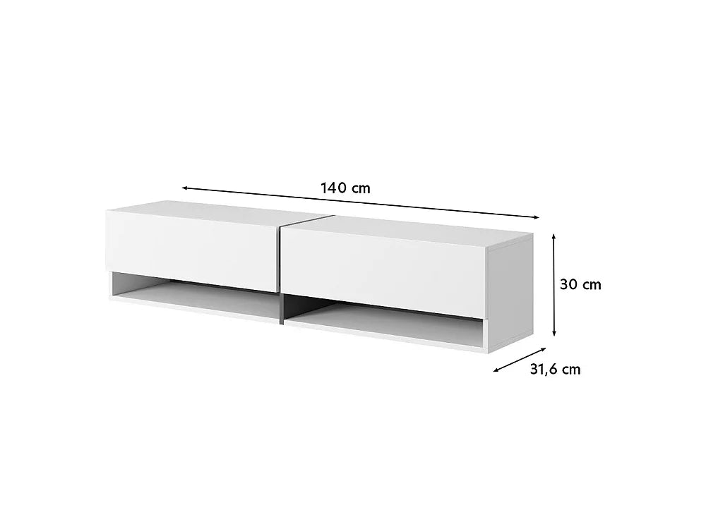 Meuble TV Effet Noyer Marron - BISIRA vue 5