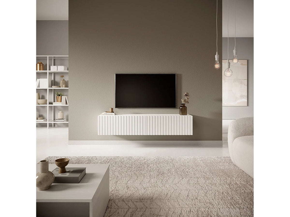 Meuble TV en Bois Blanc - TELIRE